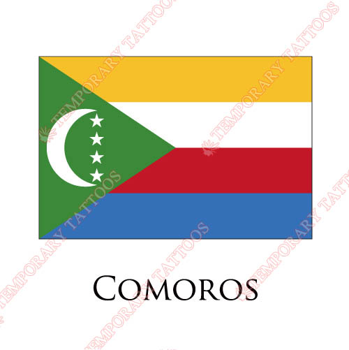 Comoros flag Customize Temporary Tattoos Stickers NO.1850